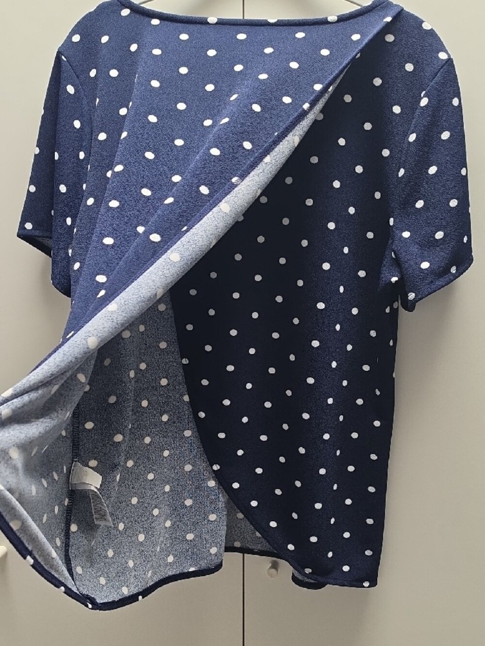 Banana Republic Navy and White Polka Dot Short Sleeve Tee
